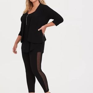Torrid BLACK RUCHED MESH LUXE LEGGING